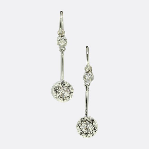 Vintage old cut diamond drop - old,