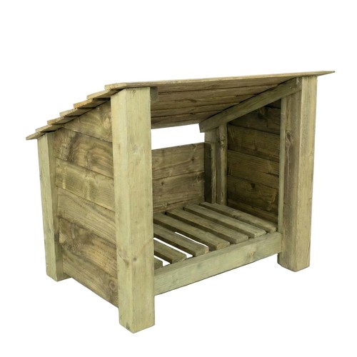 Outdoor log shed wooden - log,