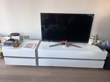Tv Cabinet Stand - White With Storage