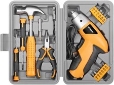 Cordless Screwdriver 3.6V Yellow USB with 19pc DIY Home Tool Kit – Hi-Spec