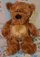 BNWT Brown Mothercare Bear Soft Plush Toy Approx 8" Sitting Green Label
