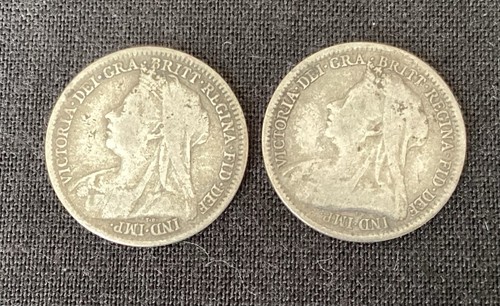 Two silver victorian pence - victorian, 3