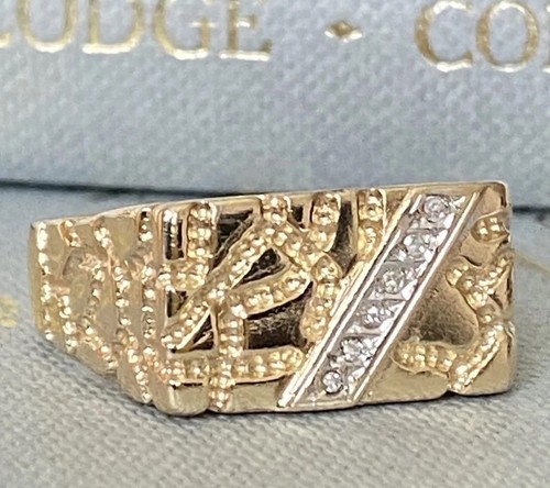 Gents 9ct gold diamond - 9ct,