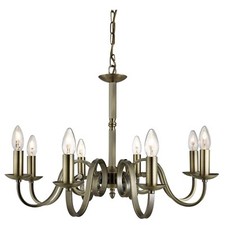 8 Lights Antique Brass Finish