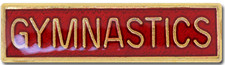 Gymnastics Bar Pin Badge in Red Enamel