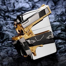 New Zippo oil Lighter Gun gold