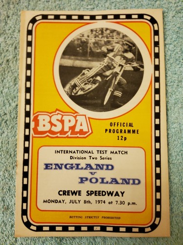 Crewe speedway 1974 official - speedway,