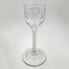 GEORGIAN 18TH CENTURY WINE GLASS OPAQUE TWIST STEM POSSIBLY JACOBITE