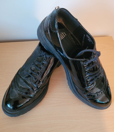 Faith black patent lace - , up