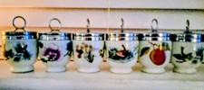 SIX VINTAGE ROYAL WORCESTER SINGLE CODDLERS~PALMYRA~ BERRIES~EVESHAM~BIRDS MINT!
