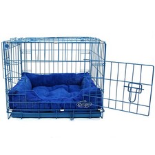 Blue Dog Cage with Faux Fur