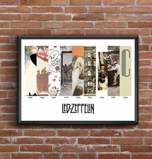 Led Zeppelin Discography Multi Album Cover Art Poster Fathers Day Gift