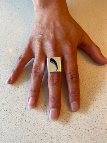 Unusual silver metal - , ring