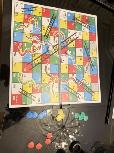 Foldable snake ladders ludo - &,