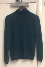 Lochmere Women's Teal 100% Cashmere Jumper Size M UK CG C53 