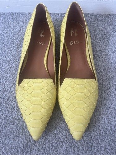 Gina python leather yellow - gina,