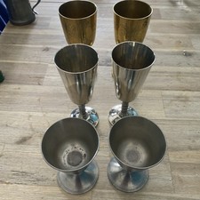 6 Of Wine Goblets . 2 Silver