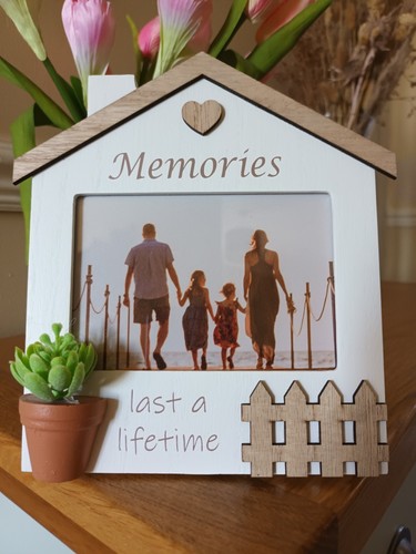 Wooden memories photo frame - memories,