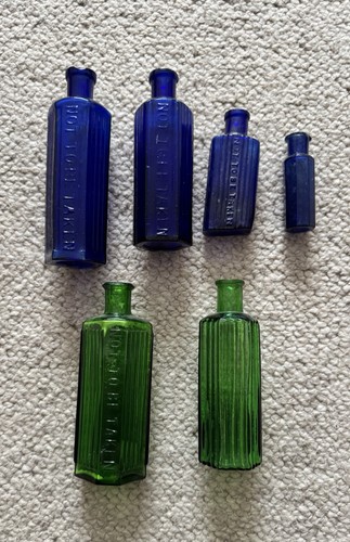 Antique blue glass 2 - 4,