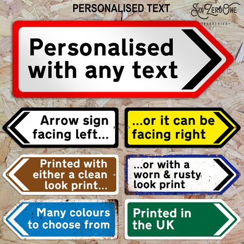Personalised arrow metal - metal, sign
