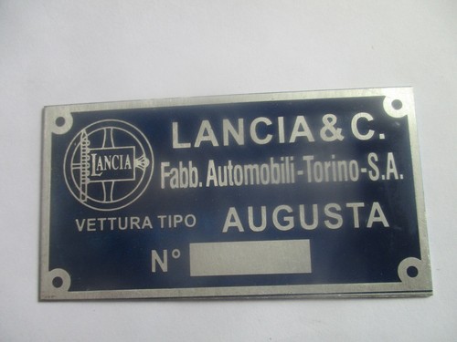 Nameplate lancia plate - plate, augusta