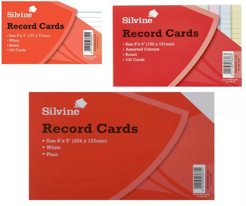 100 record cards - x,