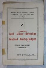 MAESTEG & BRIDGEND COMBINED XV v SOUTH AFRICAN UNIVERSITIES 1957 PROGRAMME