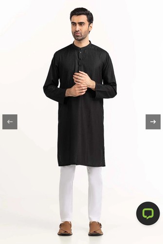 Gul ahmed mens black kurta - ahmed,