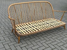 ERCOL ~ Blonde Wood Bare Wood Sofa, 1960’s, No Upholstery.
