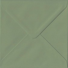 Vintage Green 130mm x 130mm Gummed 135gsm Luxury Square Coloured Green Envelopes