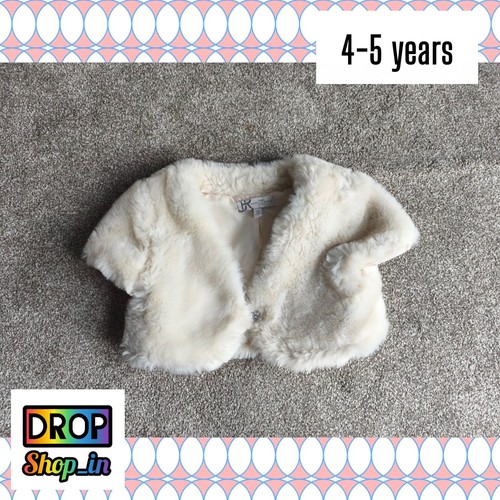Girls cream faux fur bolero - faux,