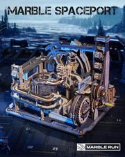 ROKR LGC01 Marble Spaceport 3D Wooden Puzzle Kit Electric Marble Run UK Stock