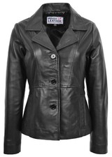 Womens Real Leather Blazer