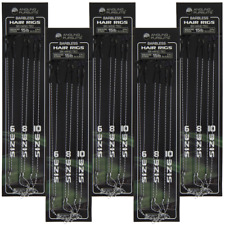 30 X Hair Rigs Barbless Size 6 8 10 Carp Fishing Rigs Tackle 5 Packs 12lb Braid