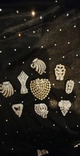 Vintage Dress Clips  x 9 Job Lot Bundle Art Deco Jewellery. Mixed designs