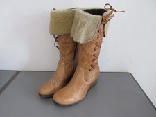 Manas Design Leather Ladies Boots UK 7 EU 40 Capello Wedge Heel Made in Italy