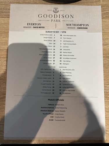 Everton southampton team - everton, v
