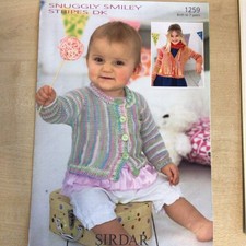 Sirdar Snuggly Smiley Stripes D/K Cardigan Knitting Pattern 1259 0-7yrs