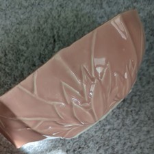 VTG NELSON MCCOY Bonsai POTTERY VASE/ PLANTER Peach LOTUS 1950 USA made