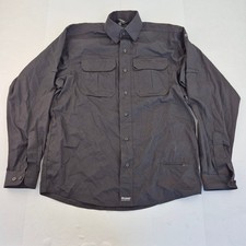 BLACKHAWK Shirt Medium Black Men's Warrior Wear Button-Up Polyester Cotton Blend