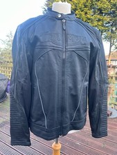 Triumph Triple Leather Motorcycle Jacket Black Retro Café Racer Mint NEW 56