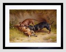 PAINTING ANIMAL DACHSHUND DOG FOX REICHERT HUNTING FRAMED ART PRINT B12X12757
