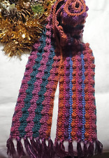 Handmade crochet boho scarf using variegated yarn