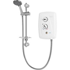 Triton Electric Shower White 8.5kW 5 Spray Pattern Adjustable Rail Bathroom