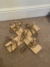 Wooden Ring Toss Quoits Garden Game with Rope Rings In Bag Outdoor Games