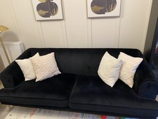 DFS Enchanted 4 Seater Sofa Black Sensual Velvet only pick up
