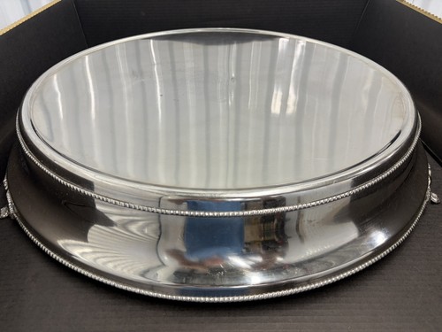 Vintage polished silver footed - silver,
