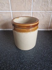 Stoneware Jar Small Utensil Holder / Pickling Jar Vintage Kitchen Item