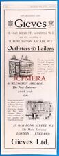 GIEVES Ltd., Gents Outfitters & Tailors Advert - 1929 Art Deco Era Print