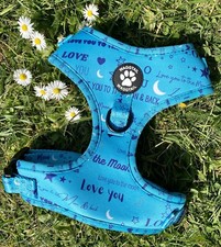 Designer Dog Harness Love You To The Moon & Back (teal Small)